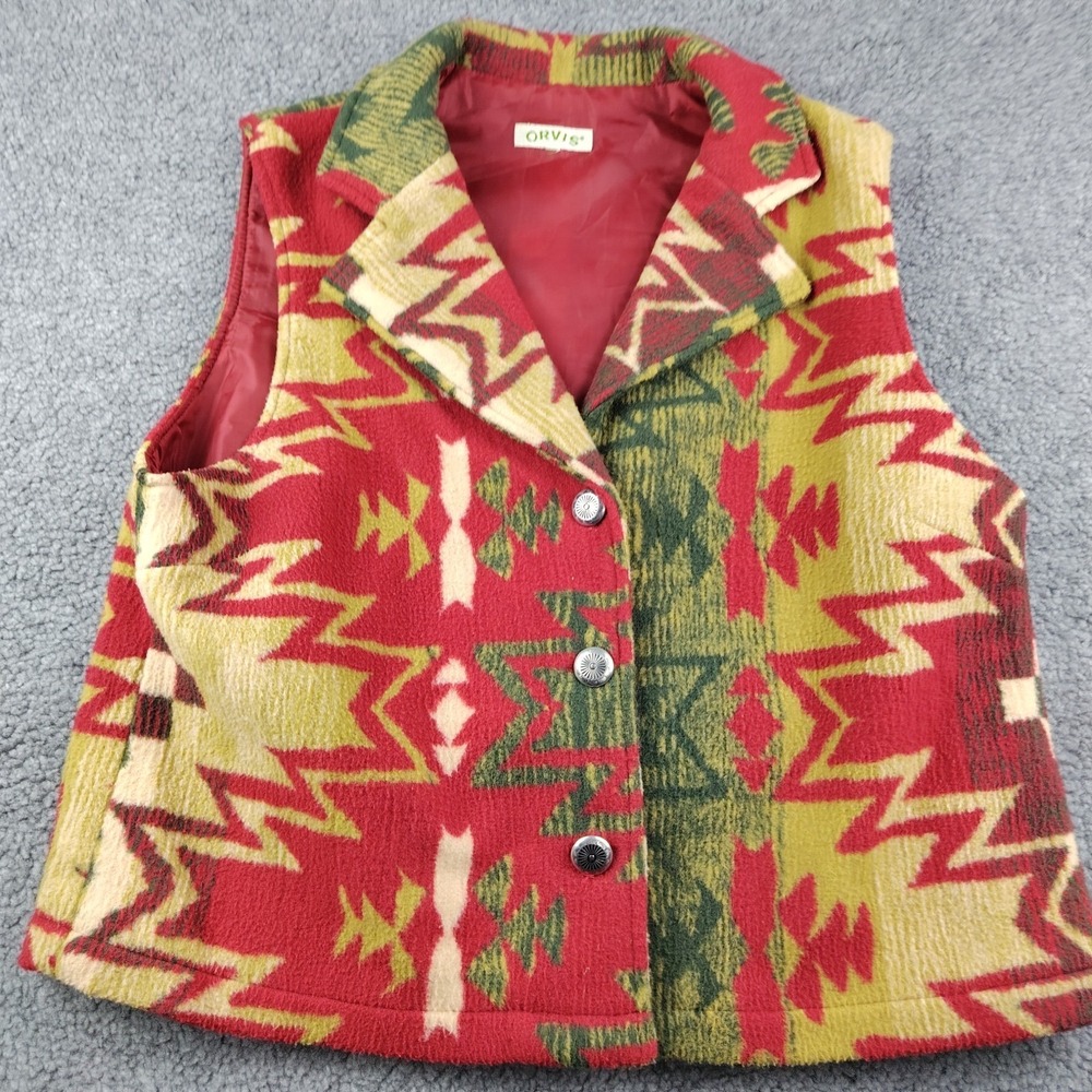 Vintage Orvis Fleece‎ Vest Aztec Southwestern Women's Large